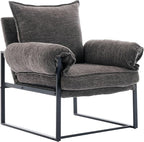 Xifan Modern Comfy Reclining Chair with 6 Angle Adjustable Backrest, Upholstered Accent Chair Fabric Living Room Lounge Chair for Reading Room - Gray, 1PC