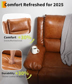 GarveeHome Power Lift Recliner Chair - Heat and Massage, Faux PU Electric Lift Recliner for Elderly & Mobility Impaired, Adjustable Back and Legs, Heavy Duty Lift Chair for Seniors