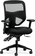 HON Prominent Mesh Ergonomic Office Chair with Adjustable Arms, Back Support, 360° Swivel Task Chair for Computers, Desk, Home Office, ASynchro-Tilt Recline, Black