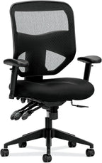 HON Prominent Mesh Ergonomic Office Chair with Adjustable Arms, Back Support, 360° Swivel Task Chair for Computers, Desk, Home Office, ASynchro-Tilt Recline, Black