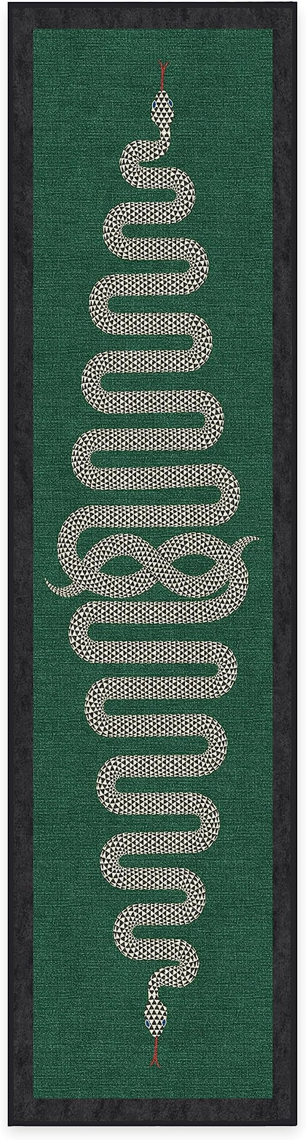 RUGGABLE x Jonathan Adler Machine Washable Modern Runner Rug – Venom Emerald 2.5x10, Stain-Resistant, Non-Slip – Washable Rug for Hallway, Entryway, Living Room & Kitchen–with Standard Pad