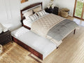 AFI, Warren Queen Platform Bed with Twin XL Trundle, Walnut