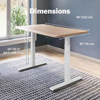 Vari ComfortEdge 48x30 Inch Electric Standing Desk – Height Adjustable Sit Stand VariDesk with Memory Presets, Sloped Edge, 220 LB Capacity + Tool-Free Assembly (Light Wood)