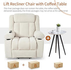 Oversize Power Lift Recliner Chair for Big and Tall with Extended Footrest, Large Electric Lift Chairs, 400lbs Capacity, Remote Control, Cup Holders & Side Pockets
