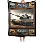 Tank Throw Blanket - Gifts for Military Fans, Soft Warm Cozy Fleece for Boys, Men, Girls, Women, Kids, Adults - Sofa, Couch, Bed Cover 60"x50"