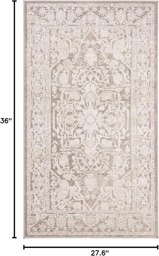 SAFAVIEH Reflection Collection Accent Rug - 2'3" x 3', Beige & Cream, Non-Shedding & Easy Cleaning, Ideal for Entryway, Living Room, Bedroom (RFT665A)