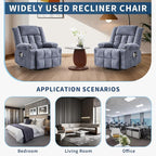 Large Power Lift Recliner Chair for Elderly Overstuffed Wide Electric Lift Chair with Heat and Massage for Big and Tall Adults Reclining Sofa Chair with 2 Cup Holders, Side Pocket, USB Port, Blue