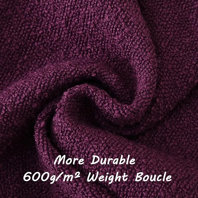 FUTEI Pack of 2 Purple Decorative Throw Pillow Covers 24x24 Inch Soft Cozy Solid Boucle Textured European Cushion Case,Modern Home Decor for Couch Bed Living Room