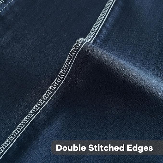 FUTEI Denim Blue Decorative Throw Pillow Covers 18x18 Inch Set of 2,Soft Cozy Wheat Ear Striped Patterns Cushion Cases,Modern Home Decor for Couch Bed Living Room