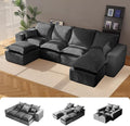 137" Comfy Cloud Couch with U-Shape Chaise & Deep Seat, Modular Sectional Sofa in a Box, Boneless Upholstered Couches for Living Room, No Assembly Required (Soft Corduroy, Gray)