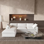 Cloud Couch Modular Sectional Sofa with Storage Ottoman,L Shaped Couch for Living Room,120.45inch Down Filled 4 Seater Convertible Sectional Sofas,Covers Washable&Replaceable (White)