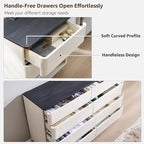 ACCOHOHO Modern Bedroom Set, 3 Pieces Bedroom Furniture Set, Wood 8 Drawer Dresser and Nightstands Set of 2, Chest of Drawers Wide Storage Organizer Cabinet for Bedroom, White