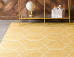 Unique Loom Trellis Frieze Collection Area Rug - Geometric (8' x 10', Yellow/ Ivory)