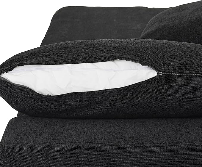 WJShome Cloud Couch Modular Sectional Sofa,160.6" Down Filled 5 Seater Convertible Sectional Sofas,V Shaped Couch for Living Room,Covers Washable&Replaceable (Black)
