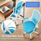 HYLONE 400lbs Heavy Duty Office Chair, 5" Thickened Seat Ergonomic Desk Chair with Adjustable Armrests, Home Office Computer Chairs for Long Hours Mesh Executive Chair(Blue)