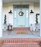 Steel Lighting Co. Gardena Barn Light | Outdoor Wall Mounted | 16" Dome | 23" Gooseneck | Farmhouse Light Made in America | Cream Exterior/Brass Interior