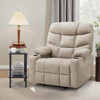 MCombo Oversized Power Lift Recliner Chair with Extended Footrest for Elderly People, Fabric R7289 (Oatmeal, Medium-Oversize)
