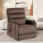EONIX Dual Motor Lay Flat Power Lift Recliner Chair for Elderly, Chenille Fabric Electric Lift Chairs for Adults, 400lbs Heavy Duty Power Recliner with Heat Massage Charging Ports, Chenille Brown