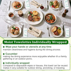 Moist Cotton Towel Bulk Moist Towelettes Individually Wrapped,White Towel Services,Refreshment Pre Moistened Towels for Dentist Travel Sport Party Hotel 100，Cucumber