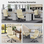 Big and Tall Office Chair, 600lbs Heavy Duty Desk Chair with 5D Arms, Adjustable Lumbar Support & Height, Tilt Function, PU Leather High Back Ergonomic Executive Computer Chair with 3'' Silent Casters