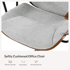 Modern Office Chair with Bentwood Polyester Upholstery Ergonomic Swivel Desk Chair with Adjustable Height for Home Office or Study Gray