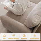 104'' Modular Sectional Sofa with All Seats Storage, Oversized L Shaped Couch for Living Room,3-Seater Comfy Cloud Couches with Movable Ottoman,Big Sectional for Bedroom,Velet,Khaki