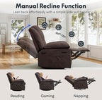 FLEXISPOT Massage Swivel Rocker Recliner Chair for Adults, Rocking Chair Nursery with Massage and Heat, USB Charging Port, 360° Swivel Recliner for Living Room Bedroom Nursery, Brown (XRC2)