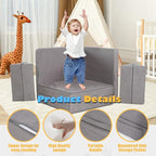 Ulax furniture Kids & Toddler Play Couch - Convertible Folding Sofa with Durable Foam, Modular Design for Versatile Play & Relaxation