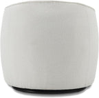 Swivel Accent Chair, Modern Upholstered Boucle Barrel Arm Chairs with Pillow for Living Room, 360 Degree Round Swivel Sherpa Armchair with Round Base for Bedroom Club (1, Cream)