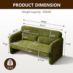 59" W Upgrade Lambswool Fabric Loveseat Sofa, Modern Love seat Couch, Solid and Easy to Install, Upholstered 2-Seater Couch for Bedroom, Apartment, Living Room