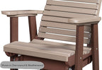 DutchCrafters Modern Horizontal Slat High Back Poly Glider Chair Outdoor Patio Furniture (White & Aruba Blue)