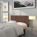 EMMA + OLIVER Quilted Tufted Full Size Headboard in Dark Brown Fabric