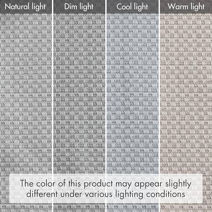 Madison Park Galen Cordless Roman Shade, 27"W x 64"H, Sheen Grey – Room Darkening, Thermal Insulated, Energy Efficient Window Blind with Subtle Sheen Basketweave Fabric for Privacy