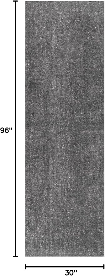 nuLOOM 2' x 8' Cozy Plush SuperiorWash Area Rug, Machine Washable, Non-Slip, Soft Fluffy Shag Carpet for Living Room Bedroom Kids Room Nursery Home Decor, Loni Grey