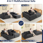 2025 New 108" Cloud Couch Sectional, Modular Sectional Sofa with L-Shaped Chaise, Deep Seat Sectional Modular Couch for Living Room, No Assembly Required (Gray, Right Facing Chaise)