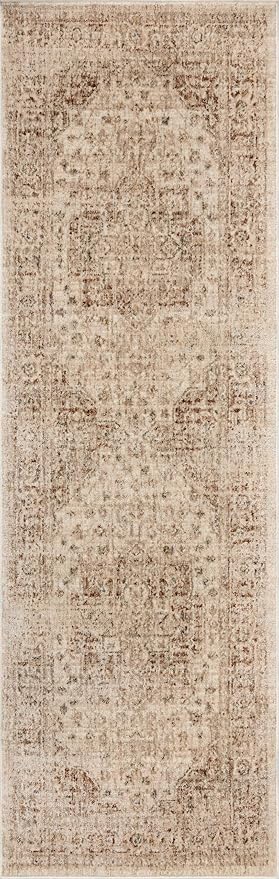 Loloi Magnolia Home by Joanna Gaines Junie Collection JUE-04 Natural/Clay 7'-10" x 10'-2", .38" Pile Height, Area Rug