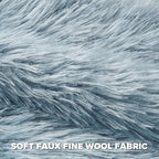 FUTEI Dusty Blue Decorative Throw Pillow Covers 18x18 Inch Set of 2,Soft Cozy Faux Fine Wool Textured Cushion Case,Modern Home Luxury Decor for Couch Bed Living Room