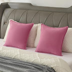 FUTEI Hot Pink Chenille Throw Pillow Covers 18x18 Inch Set of 2,Edges Double-Stitched Cushion Cases,Modern Home Decor for Couch Living Room