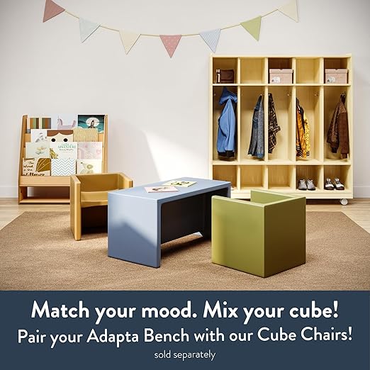 Children's Factory Adapta-Bench, CF910-056, Fern, Kids Flexible Seating, Classroom, Preschool and Daycare Furniture, Indoor or Outdoor Toddler Chairs