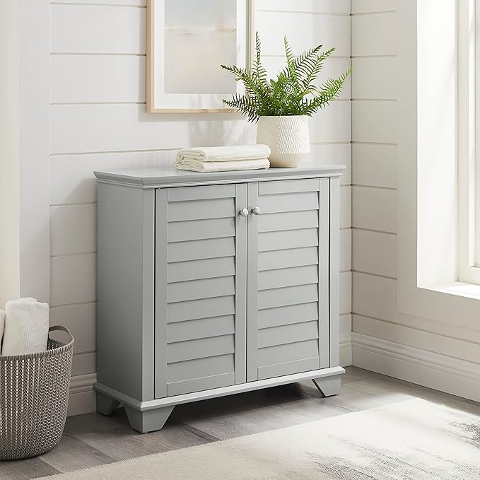 Crosley Furniture Lydia Accent Storage Cabinet, Bar, Buffet for Kitchen, Living Room, or Entryway, Gray