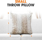Cheer Collection Faux Fur Throw Pillows with Inserts – Set of 2 Decorative Square Couch Pillows, 18” x 18” Snow Leopard Embossed Ombre Design for Sofa, Bed & Living Room Decor