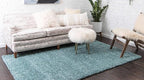 Unique Loom Solid Shag Collection Area Rug (8' x 11' Rectangle, Light Slate Blue)
