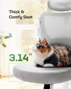 Marsail Ergonomic Office Chair: Office Computer Desk Chair with High Back Mesh and Adjustable Lumbar Support Rolling Work Swivel Task Chairs with Wheel 3D Armrests and Headrest