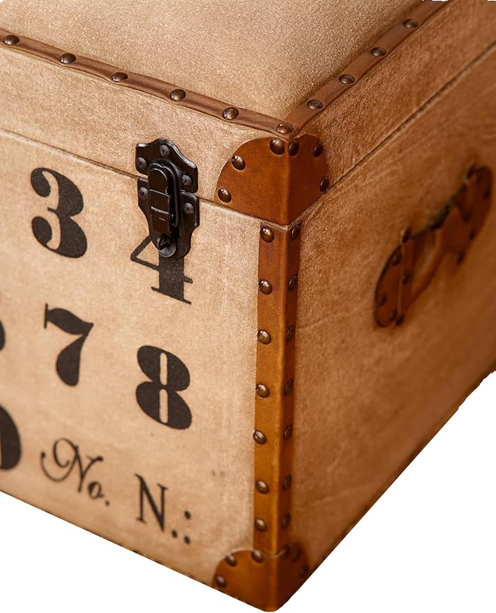 Square Shaped Wood & Leather Handmade Eco-Friendly Brown Seating Box Pouf - Square Shape Box Pouf, 20"x20"x21", Plain Solid Box Pouf, Wood & Leather Box Pouf, Leather Seating Box AH02