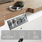 Signature Design by Ashley Realyn French Country 3 Drawer Nightstand with Electrical Outlets & USB Ports, 27.75" Tall, Chipped White