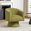 Swivel Accent Chair, Modern 360° Swivel Barrel Chair, Corduroy Upholstered Single Sofa for Living Room, Bedroom(Mint Green)