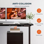 L-Shaped Standing Desk, 63 x 47 Inches Height Adjustable Desk with Storage, Sit and Stand up for Work Office Home, Ergonomic Rising Computer Table for Home Office with Splice Board, Black