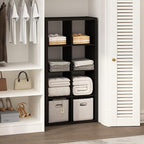Furinno Cubic Closet Organizers and Storage, 8-Cube Closet Organizer, Open Shelf Closet Storage, Extra Thick Frame for Wardrobe, Bedroom, Living Room, Dark Oak