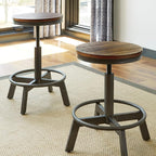 Signature Design by Ashley Torjin Industrial 24" Adjustable Height Barstool, 2 Count, Brown