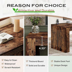 Tribesigns 79-Inch Extra Long Desk, Two Person Double Desk for Home Office, Wooden Long Computer Desk Writing Table for Office, Vintage Brown